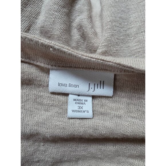 J.Jill Love Linen Button Back Lightweight Cardigan Sweater 3X Cream White - Picture 4 of 7